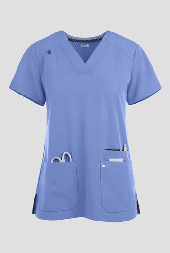 Blusa m&eacute;dica Koi Next Gen Hustle and Hear con cuello en V y 3 bolsillos para mujer