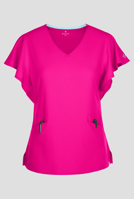 Med Couture Insight Women's 2-Pocket Flutter Sleeve V-Neck Scrub Top
