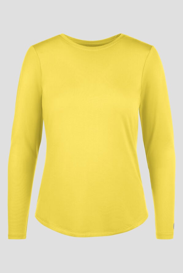 Zavate Ava Therese Tiffany Women's Knit STRETCH Long Sleeve Underscrub - Lemon - 1
