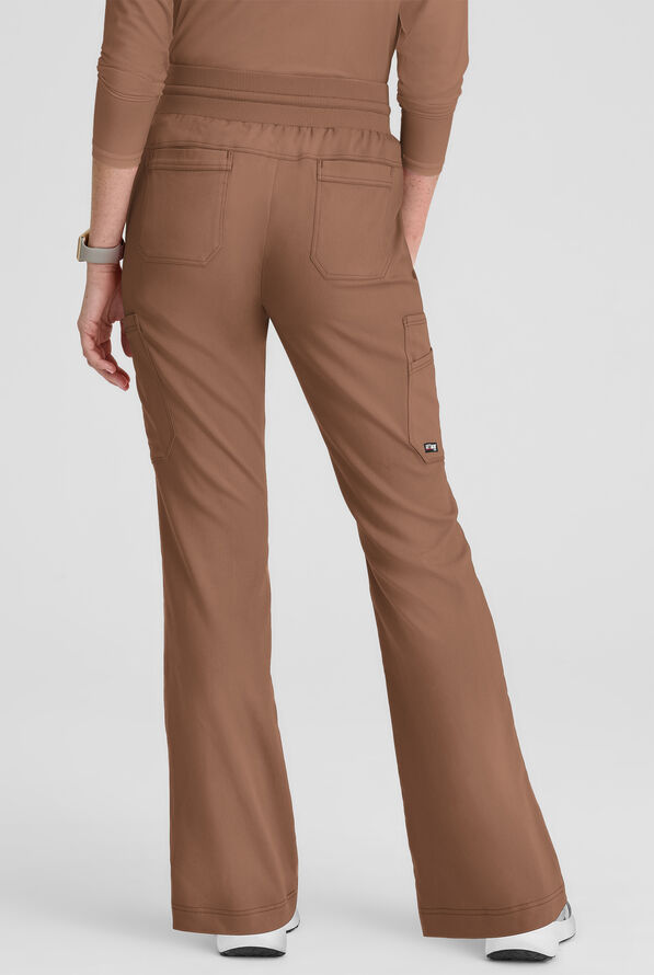 Grey's Anatomy&trade; by Barco Spandex STRETCH Kristi Women's 7-Pocket High-Rise Flare Leg Scrub Pant - Warm Mocha - 2