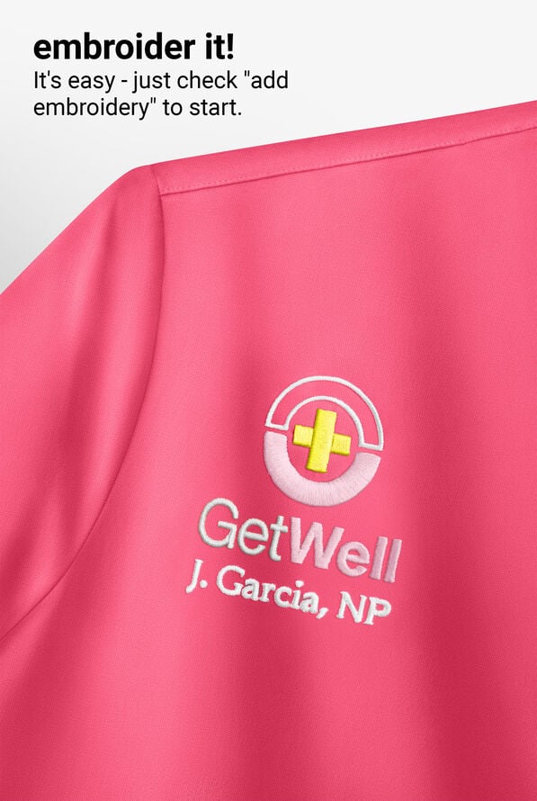 Blusa m&eacute;dica MOVEMENT by Butter-Soft Elara STRETCH estilo Henley con 5 bolsillos para mujer - Rose Dusk - 2