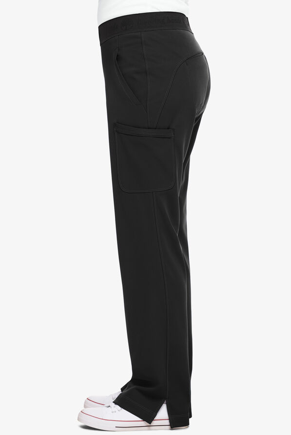 HH Works by Healing Hands Rachel Women's 7-Pocket STRETCH Elastic Waist Scrub Pants - Tall - Black - 4
