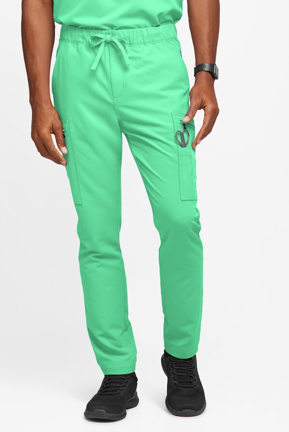 Movement by Butter-Soft Epsilon Men’s Slim 8-Pocket Stretch Cargo Scrub Pants - Neo Mint - 1