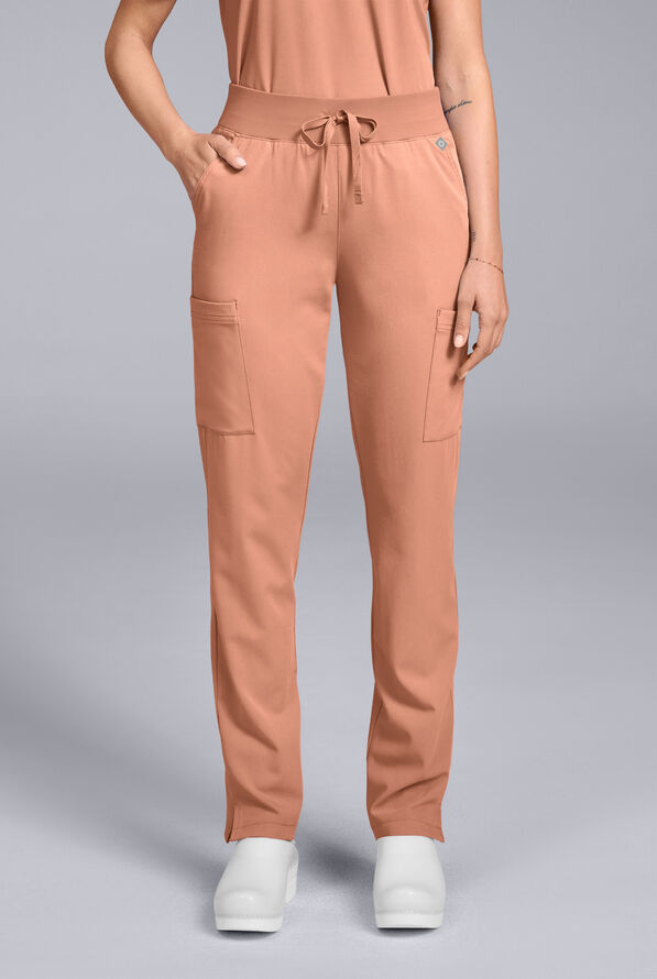 Hypothesis Women's Base 7-Pocket Straight Leg Cargo Scrub Pant - Tall - Earth - 6