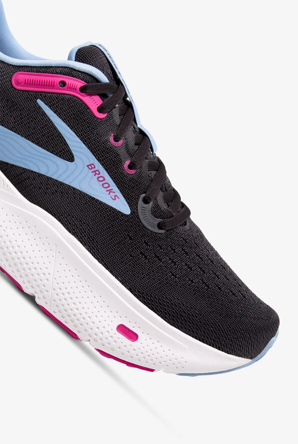 Brooks Women's Ghost Max Ebony/Open Air/Lilac Rose Athletic Lace Up Nursing Shoes - null - 3