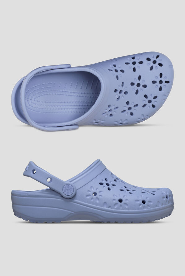 Crocs&trade; Women's Blue Haze Floral Cut Out Classic Clog - null - 1