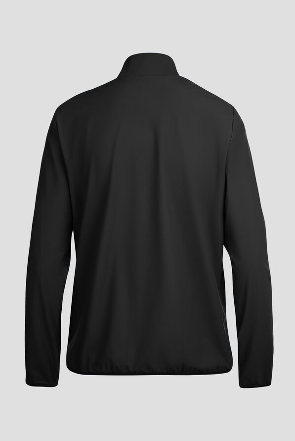 Infinity PURSUIT Women's 3-Pocket STRETCH Front Zip Warm-Up Scrub Jacket - Black - 2