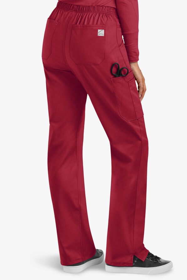 Pantal&oacute;n m&eacute;dico UA Butter-Soft STRETCH petite con cord&oacute;n ajustable y 9 bolsillos para mujer - Ruby - 2