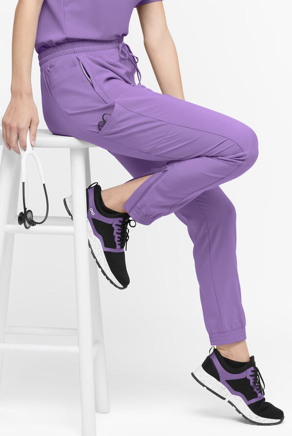 Easy STRETCH Kourtney Women's 5 Pocket Modern Slim Leg Jogger Scrub Pants - Petite - Ultraviolet Light - 1