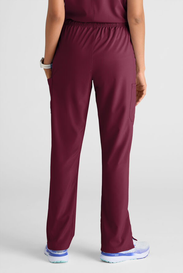 Easy STRETCH Eden Women's 4-Pocket Drawstring Scrub Pants - Wine - 2
