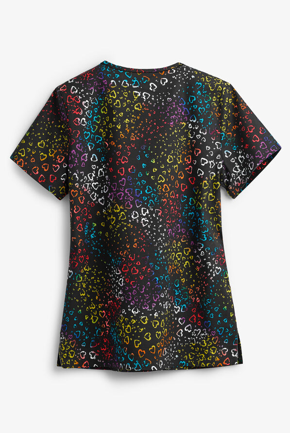 Dickies EDS More Love Women's 4-Pocket V-Neck Print Scrub Top - null - 2