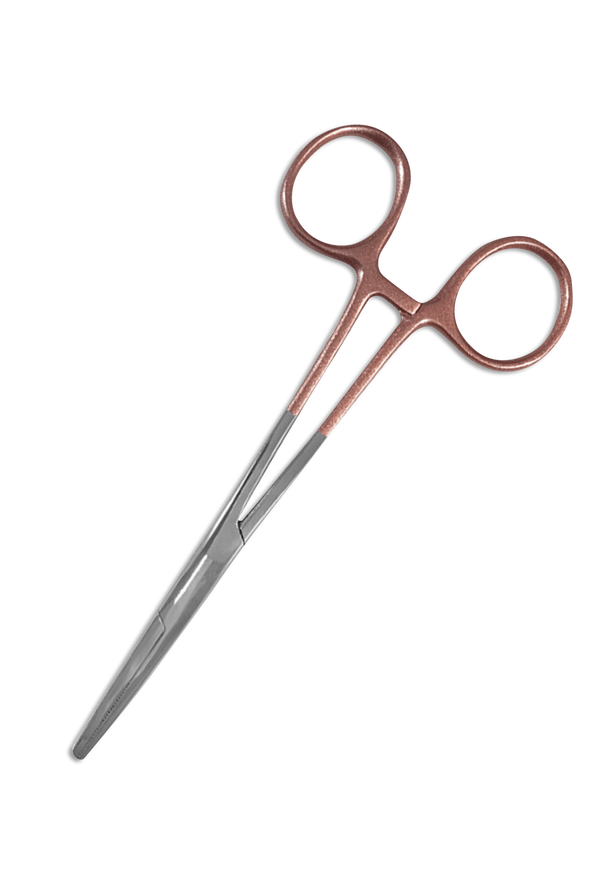 Prestige 5.5'' ColorMate Kelly Stainless Steel Forceps - Rose Gold - 1