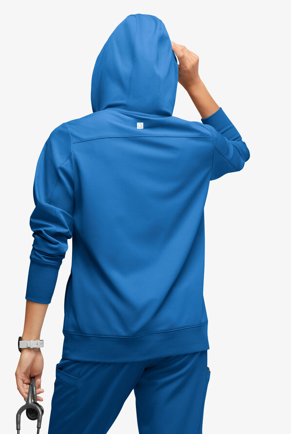 Sudadera médica con capucha ReSurge Jasper con mangas largas y 4 bolsillos para mujer - Royal - 4