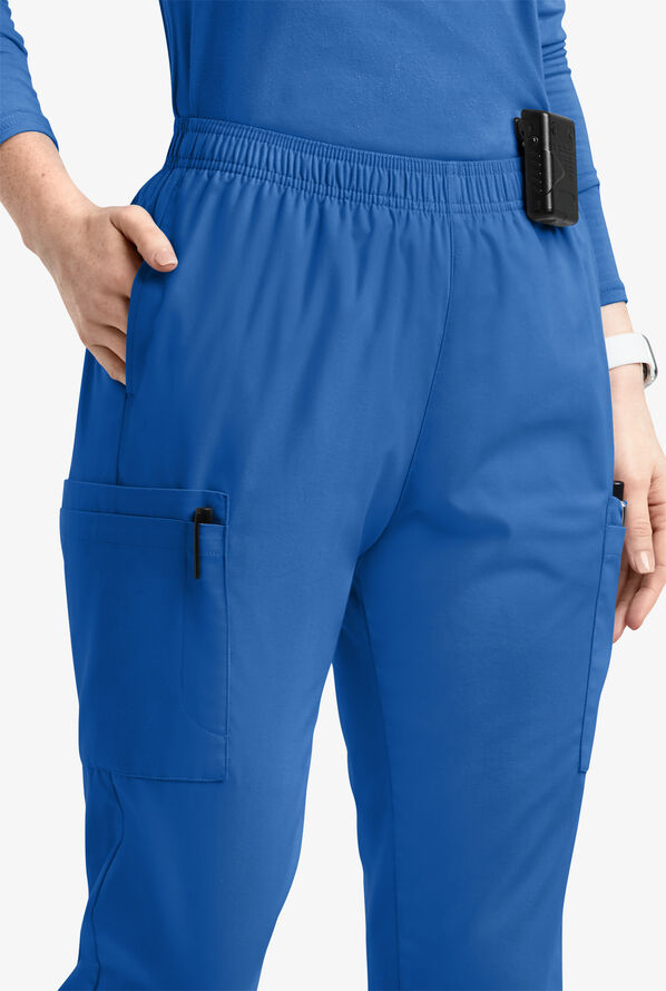 Butter-Soft Originals Women's 7-Pocket Tapered Jogger Cargo Scrub Pants - Royal - 2