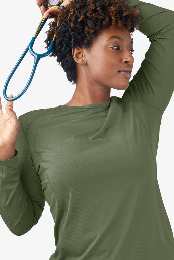 ReSurge Jade Women&rsquo;s Long Sleeve Knit Underscrub - Light Olive - 2