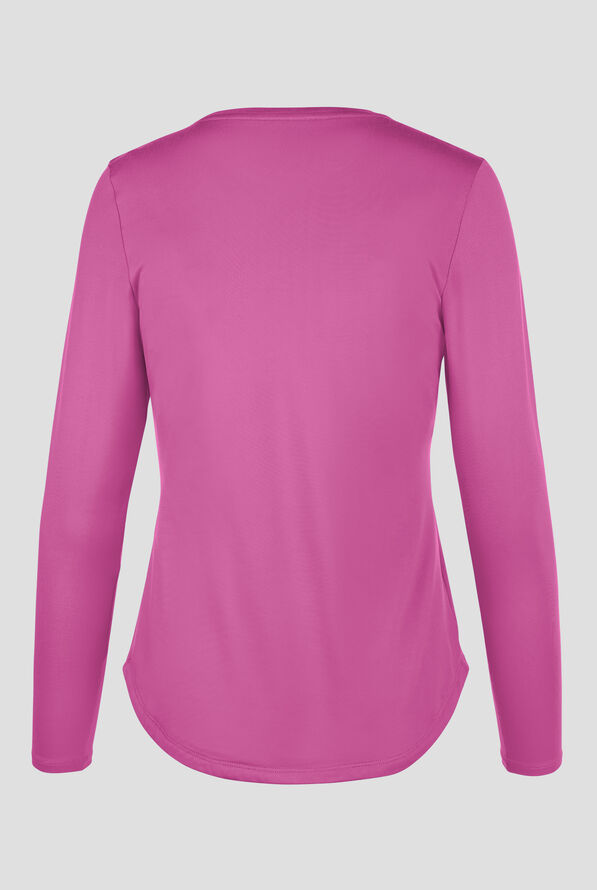 Zavate Ava Therese Tiffany Women's Knit STRETCH Long Sleeve Underscrub - Bubblegum - 2