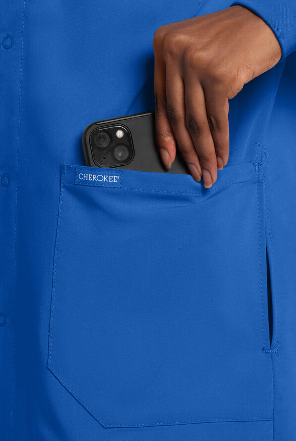 Cherokee Project Lab 40" Snap Front Lab Coat - Royal - 2