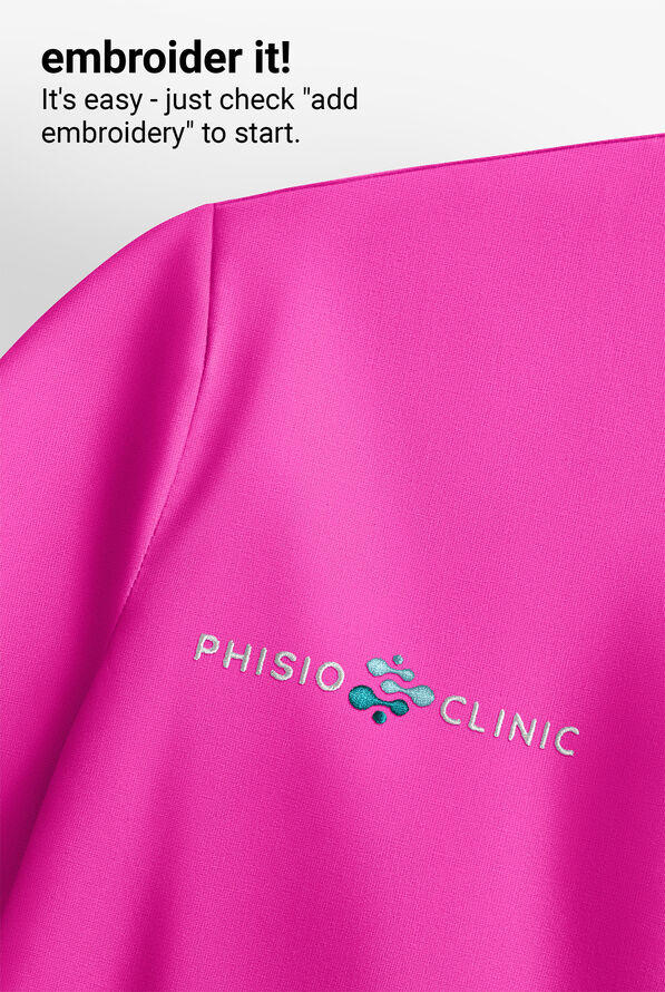 koi Lite&trade; Philosophy Women's 3-Pocket Mock Wrap Side Zipper Scrub Top - Hibiscus Pink - 5