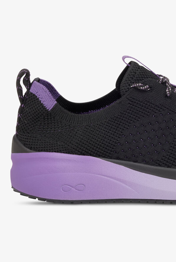 Infinity Women's Everon Knit Black/Purple Surge Athletic Lace Up Nursing Shoes - null - 4