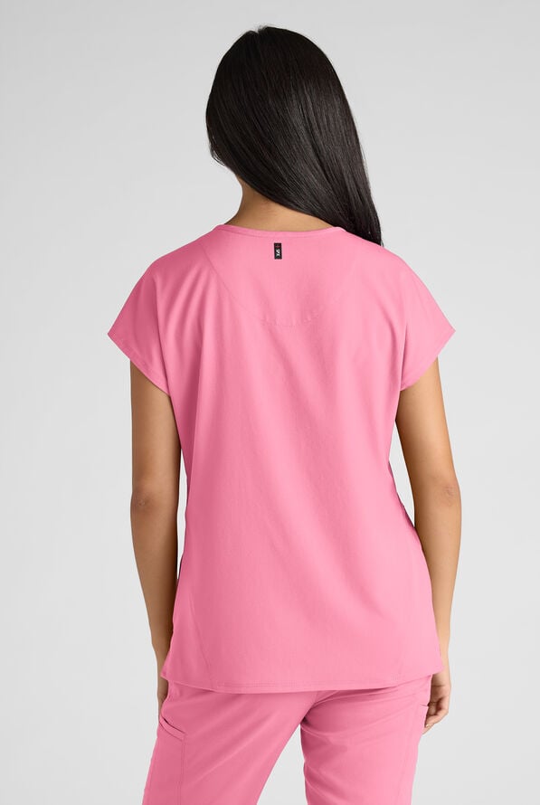 Blusa m&eacute;dica Grey's Anatomy by Barco Emerge Brylyn STRETCH con mangas dolm&aacute;n y 2 bolsillos para mujer - Glow Pink - 2