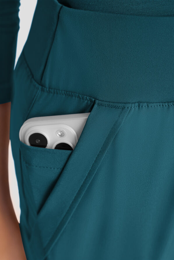 Easy STRETCH Sydney Women's Flare Leg Scrub Pants &ndash; 2-Piece Jumpsuit Bottom - Caribbean Blue - 3