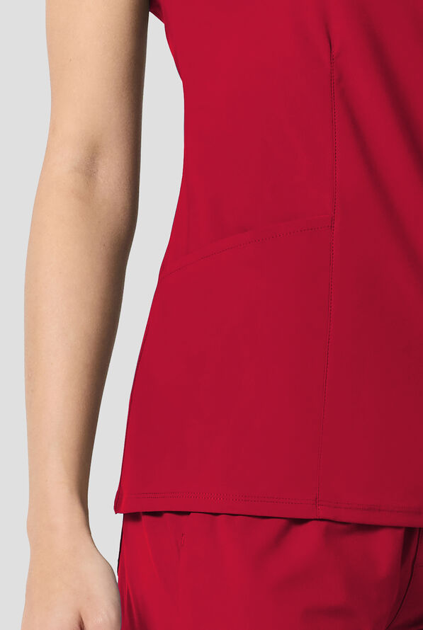 Infinity Pursuit Women's 3-Pocket STRETCH V-Neck Scrub Top - Cherry Pop - 5