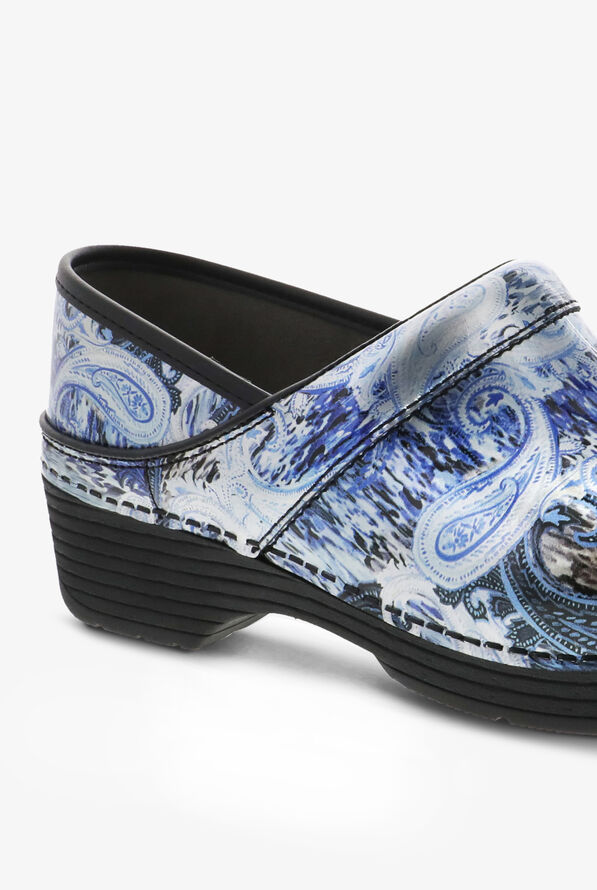 Dansko LT PRO Silver/Blue Paisley Leather Clogs - null - 4