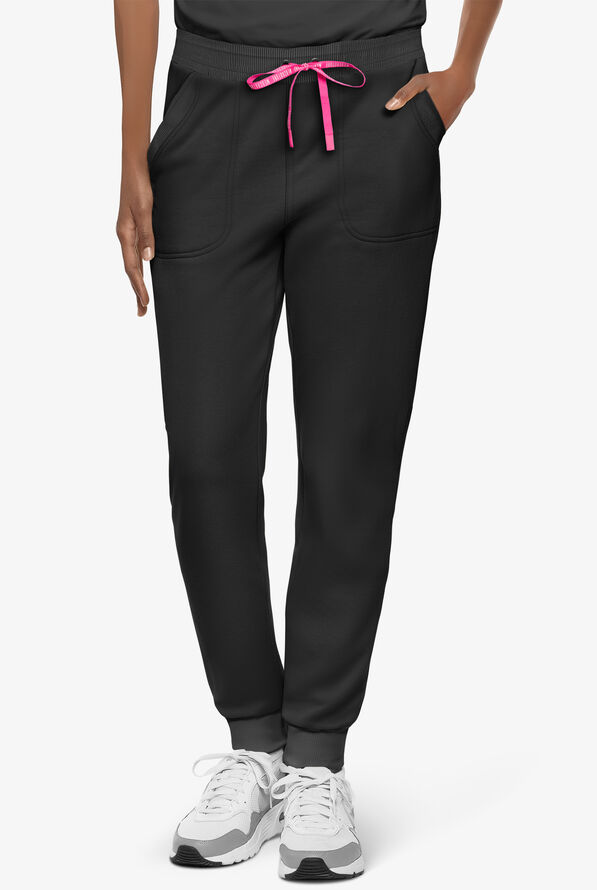 Pantalón médico Med Couture Amp Knit STRETCH estilo jogger con 2 bolsillos para mujer - Black - 1