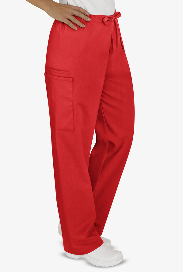 UA Best Buy Scrubs Unisex 3-Pocket Drawstring Pant - Red - 4