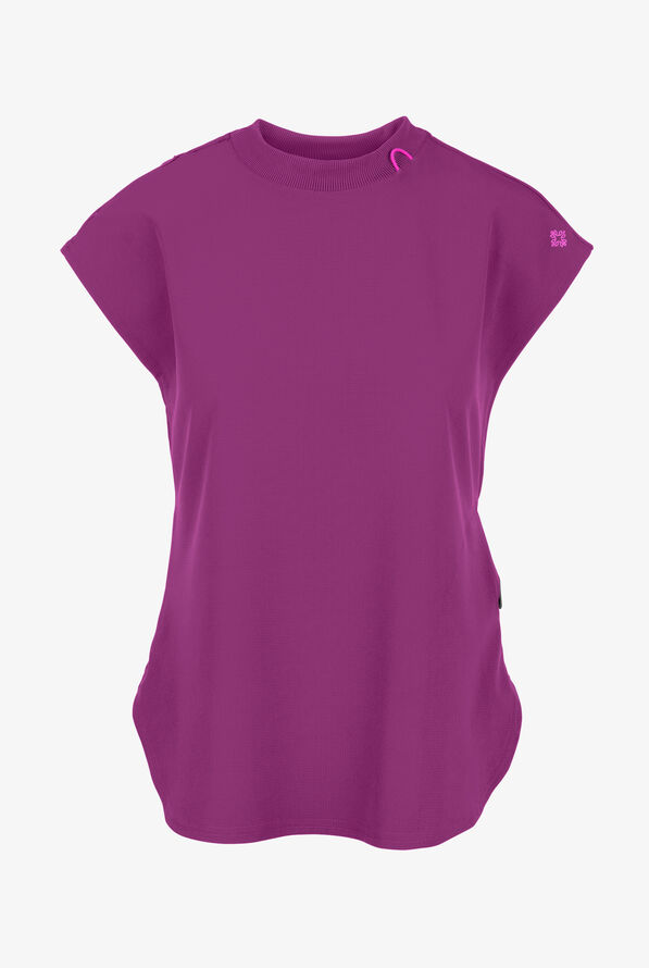 Blusa m&eacute;dica Med Couture Amp STRETCH con cuello redondo y 2 bolsillos para mujer - Plum Royale - 1