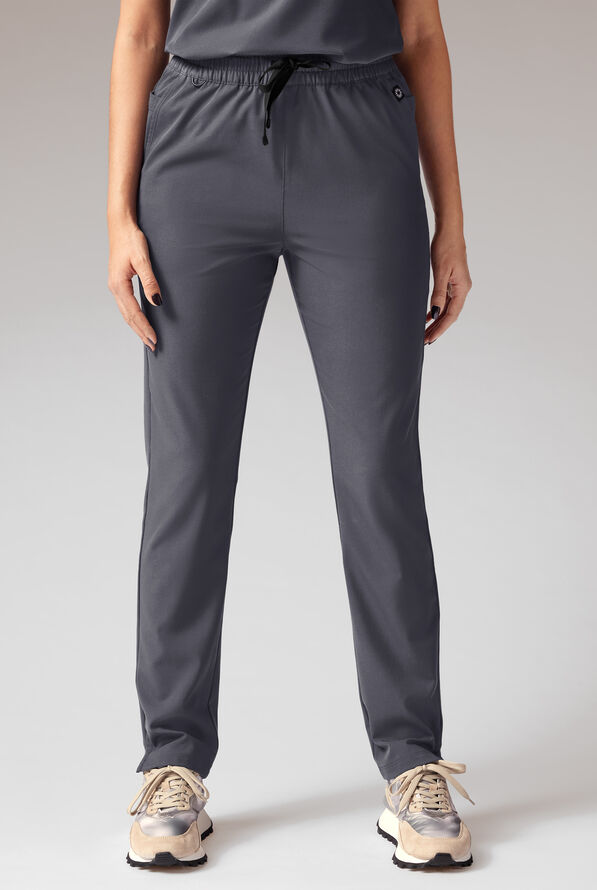 Hypothesis A-D All Duty Women’s 6-Pocket Slim Straight-Leg Scrub Pant - Pewter - 1