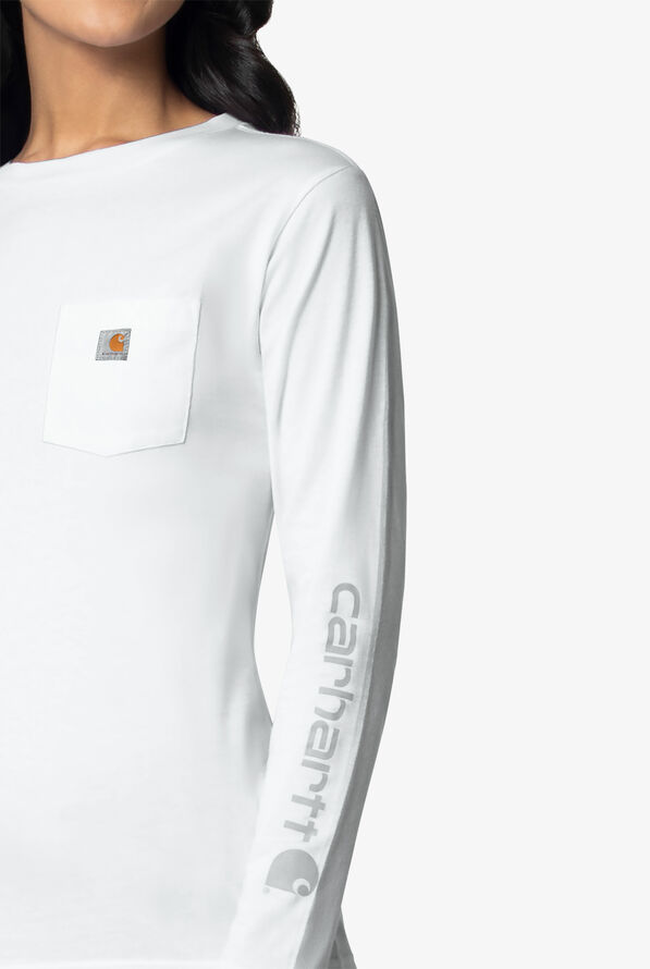 Carhartt Women's 1-Pocket Long Sleeve Knit Underscrub - White - 3