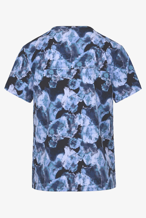 Cherokee Ice Cold Unisex 4-Pocket STRETCH V-Neck Print Scrub Top - null - 2