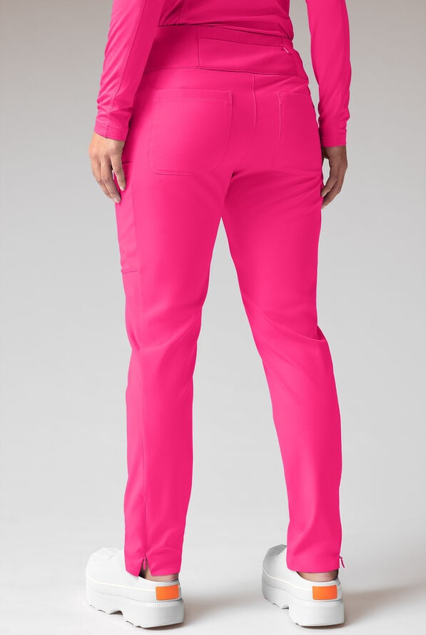Hypothesis Dynama Y-Pant Women’s 7-Pocket Yoga-Inspired Scrub Pant - Reactive Pink - 2