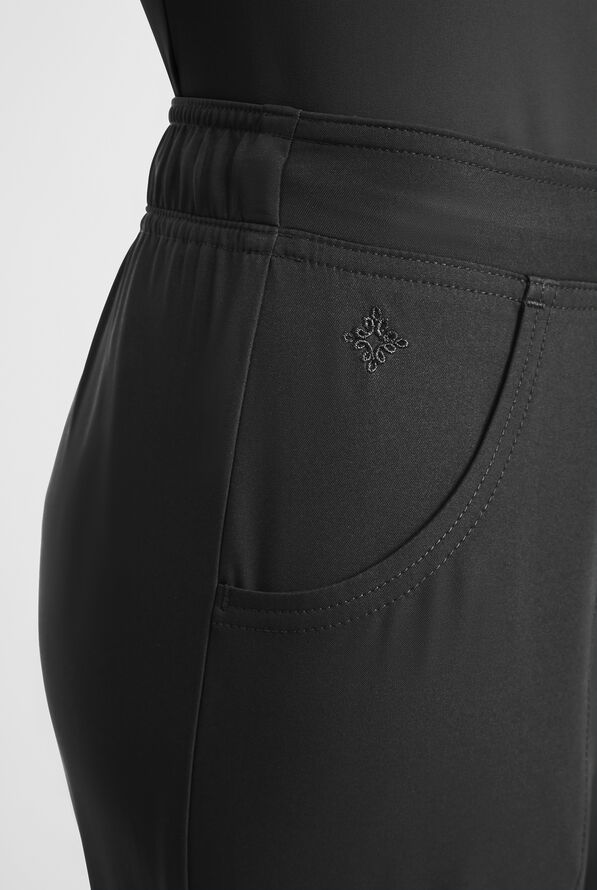 Med Couture Insight Women's 4-Pocket Flare Leg Cargo Scrub Pant - Black - 3