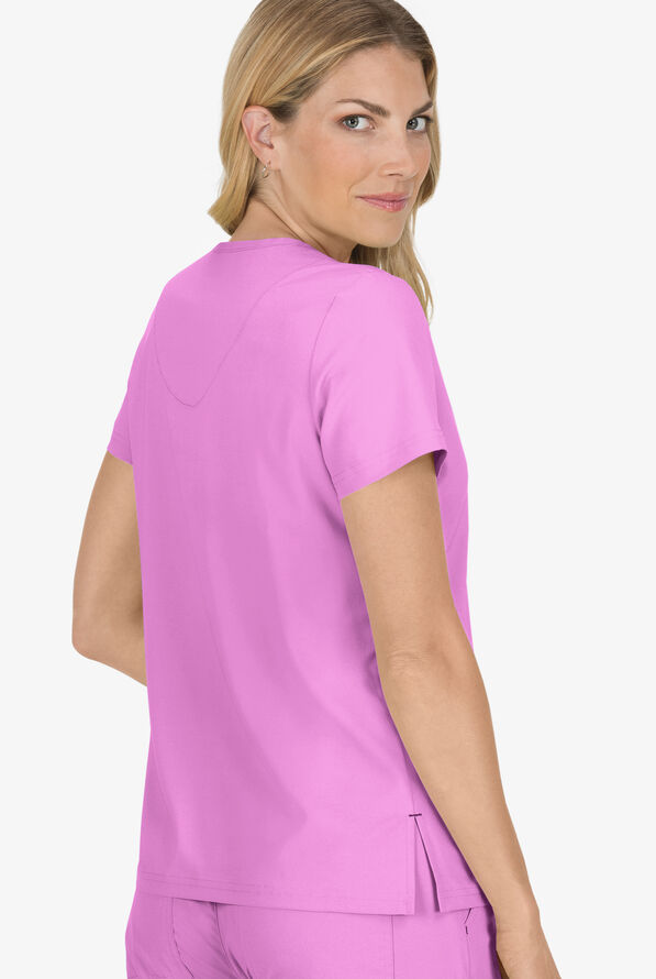 koi Basics Becca Women's 4-Pocket STRETCH V-Neck Scrub Top - Bloom Lavender - 3