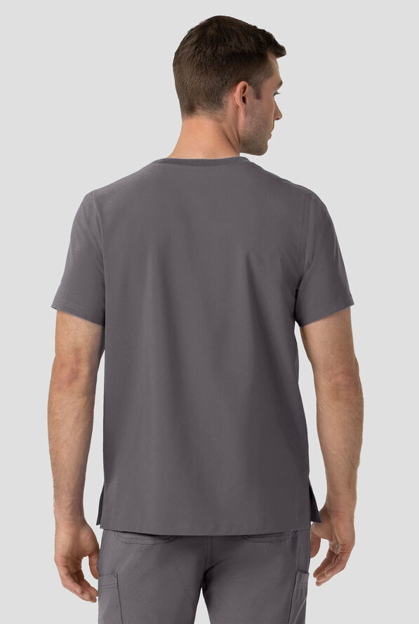 Carhartt Cross-Flex Men's 2-Pocket STRETCH Crew Neck Scrub Top - Pewter - 3