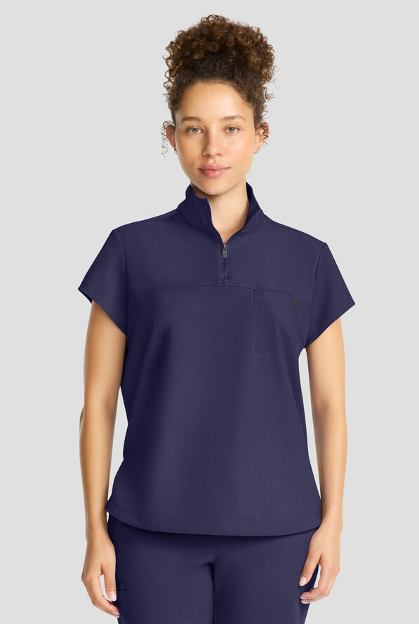Blusa m&eacute;dica Healing Hands Quest STRETCH con cuello con cremallera y 1 bolsillo para mujer - Navy - 2