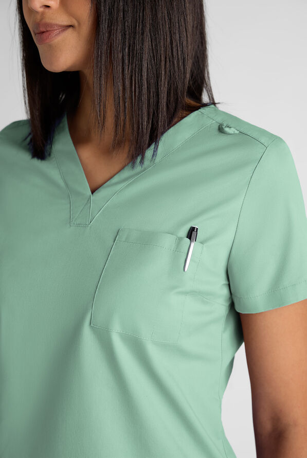 Butter-soft STRETCH Women's Scrub Set - Water Mint - 4