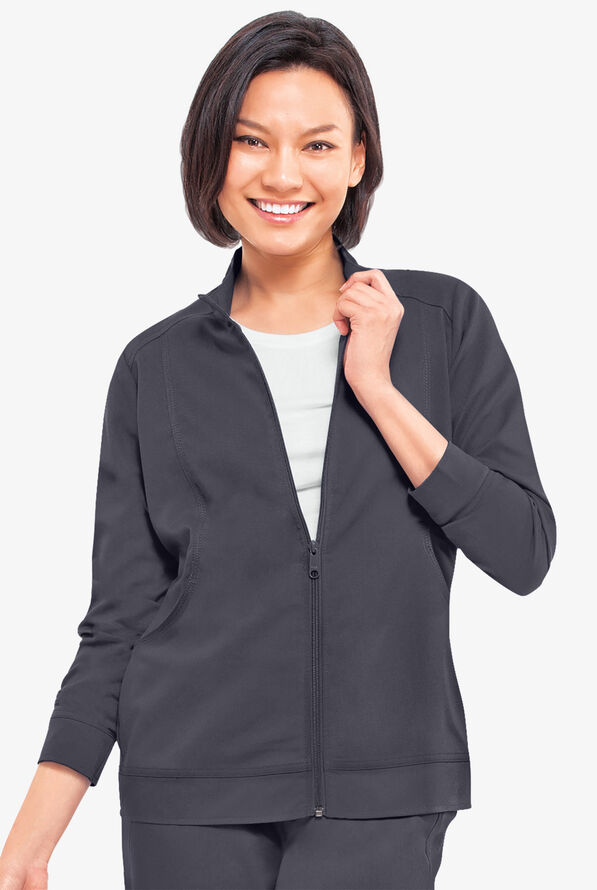 Healing Hands Purple Label Dakota Women's 2-Pocket STRETCH Scrub Jacket - Pewter - 2