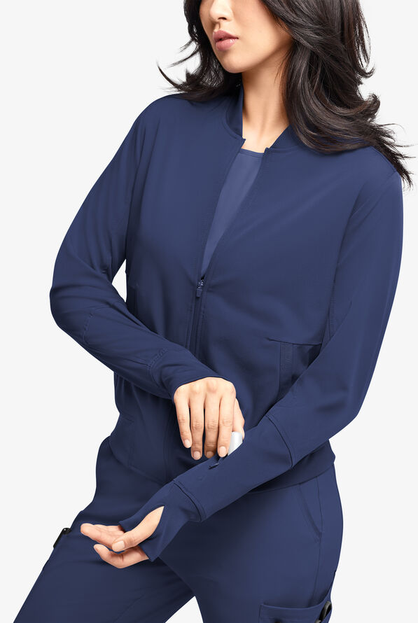 Chaqueta médica WhisperLite NOA Lightweight estilo aviadora con 4 bolsillos para mujer - Navy - 2