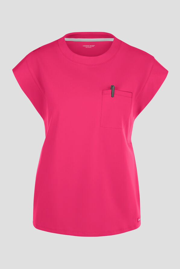 Blusa m&eacute;dica Cherokee Achieve STRETCH con cuello redondo y 1 bolsillo para mujer - Tropical Hibiscus - 1