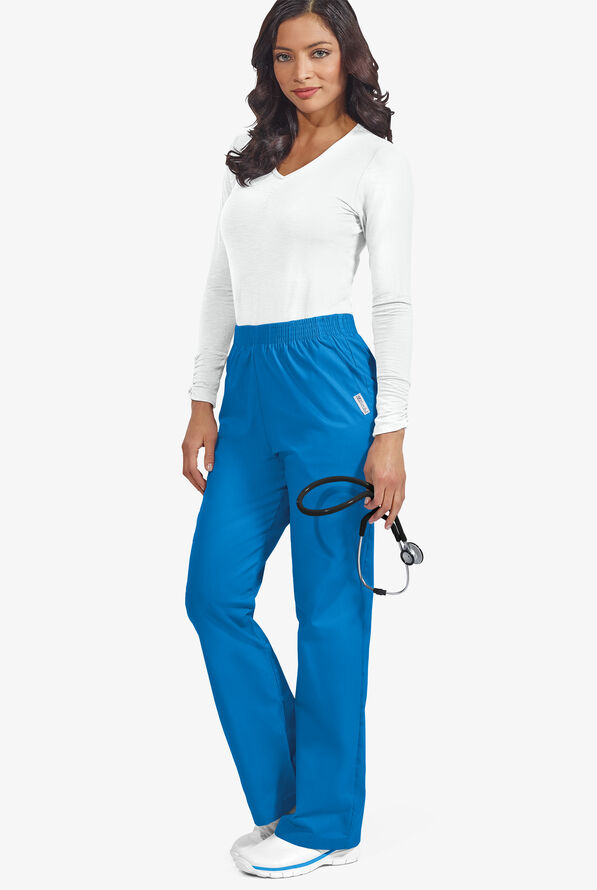UA Best Buy Scrubs Women's 2-Pocket Elastic Waist Pants - Tall - Marina - 2