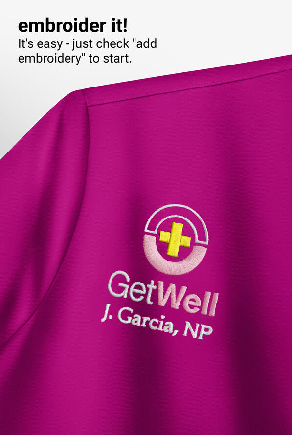 Blusa m&eacute;dica Koi Next Gen Hustle and Hear con cuello en V y 3 bolsillos para mujer - Azalea Pink - 5