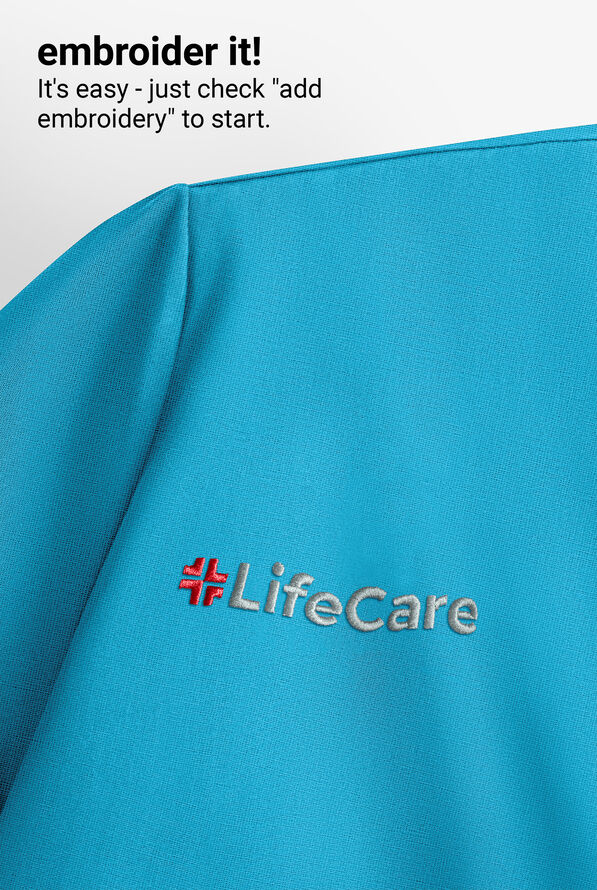 Butter-Soft STRETCH Men's 6-Pocket V-Neck Scrub Top - Turquoise - 5