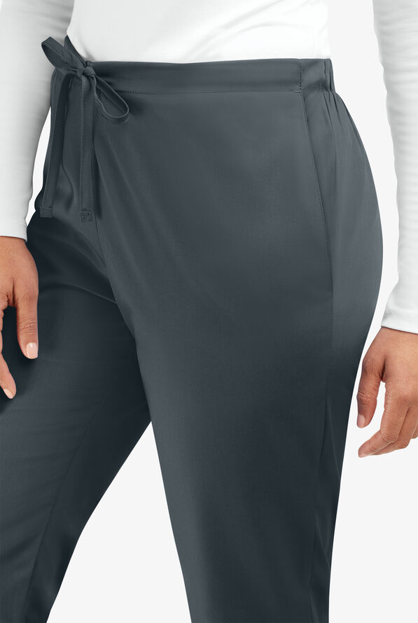 Cherokee Workwear Women's 3-Pocket Flare Leg Drawstring Scrub Pants - Pewter - 2