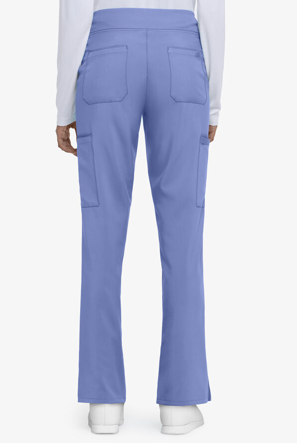 Dickies EDS Essentials Women's 7-Pocket STRETCH Elastic Waistband Cargo Scrub Pants - Petite - Ceil Blue - 2
