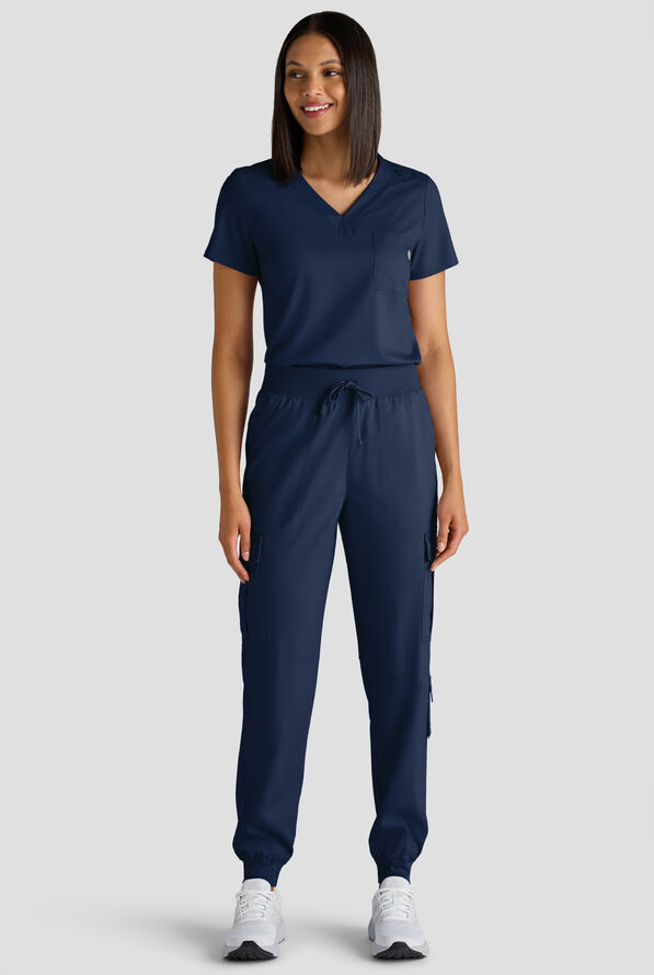 Butter-Soft STRETCH FLXTEK+ Women's 8-Pocket Cargo Jogger Scrub Pant - Navy - 6