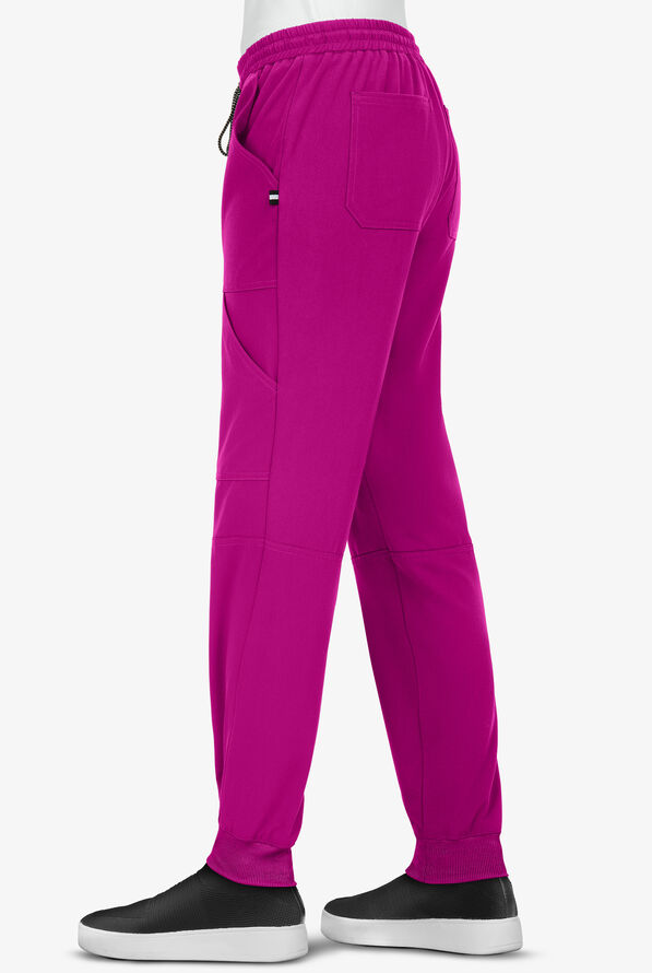 koi Next Gen Good Vibe Women's 7-Pocket STRETCH Jogger Scrub Pants - Azalea Pink - 4