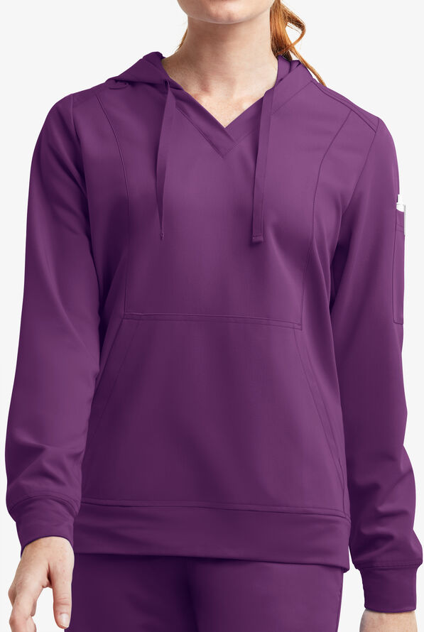 Sudadera m&eacute;dica MOVEMENT by Butter-Soft Sirius STRETCH con capucha y 4 bolsillos para mujer - Eggplant - 3